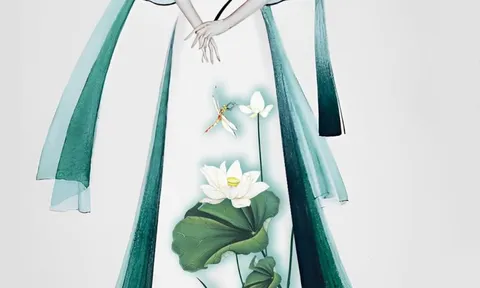 Các mẫu áo dài truyền thống hoa sen đẹp nhất hiện nay - Vải Đất Lành