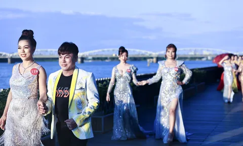 Dàn thí sinh Hoa hậu Doanh nhân Châu Á Việt Nam 2022 “đọ trình” catwalk trong trang phục dạ hội của NTK Tommy Nguyễn