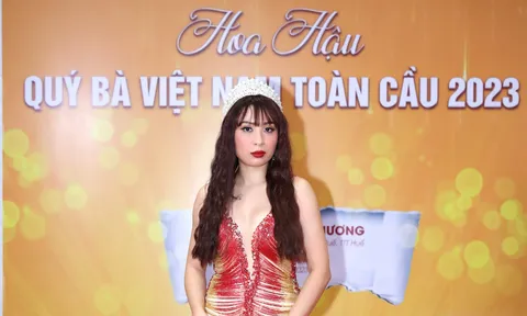 Á hậu Mai Thanh Thủy trong vai trò cố vấn chung kết Hoa hậu Quý bà Việt Nam Toàn cầu 2023