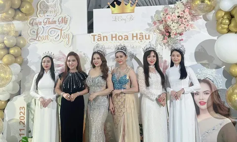 Á hậu Ánh Quyên tham dự tiệc cảm ơn của Hoa hậu Loan Tây